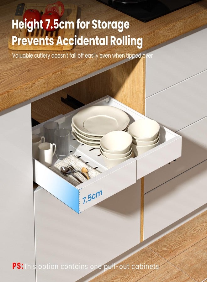 DAYONE Pull Out Cabinet Organizer White, Expandable 12.6"-20.5" Drawers for Kitchen Cabinets, Under Sink Pull-Out Drawer Cabinet Organizer and Storage with Adhesive Nano, 1 pc - Image 4